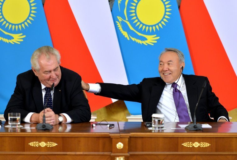 Чех Республикасының президенті Милош Земанмен, ол Қазақстанға ресми сапармен келген еді. Астана, Ақорда, 2014 жылдың 24 қарашасы. 