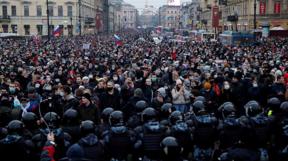 Навальныйдың жақтастары Санкт-Петербургте. © Reuters
