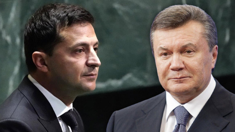 Владимир Зеленский және Виктор Янукович. 24tv.ua сайтының коллажы