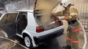 Өскемен орталығында көлік өртенді
