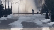 Алматыда жер астынан ыстық су атқылап жатыр