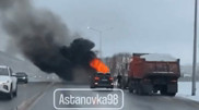 Астанада автобус өртенді