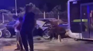Алматыда автобус пен жеңіл көлік жол апатына ұшырап, төрт адам зардап шекті
